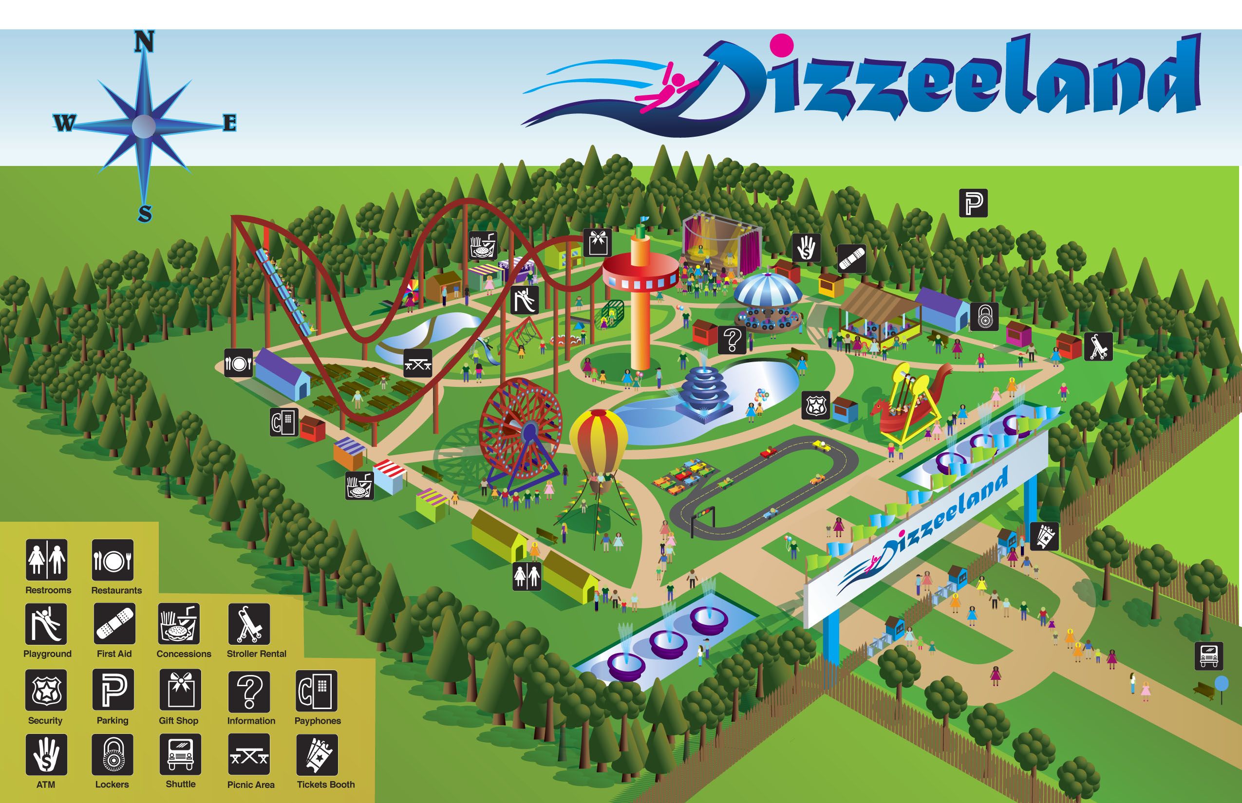 disneyland clipart theme park map
