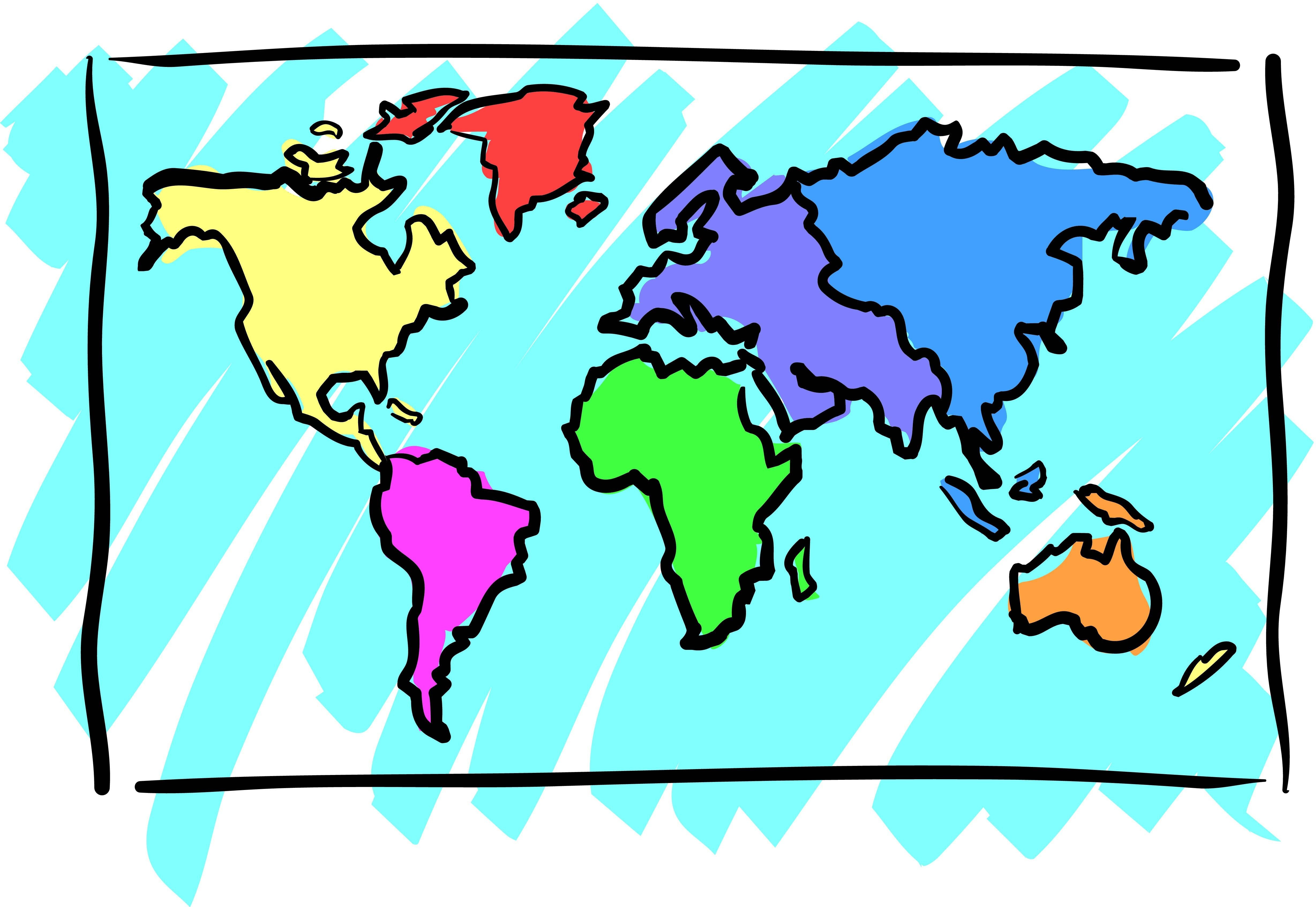 clipart map catoon