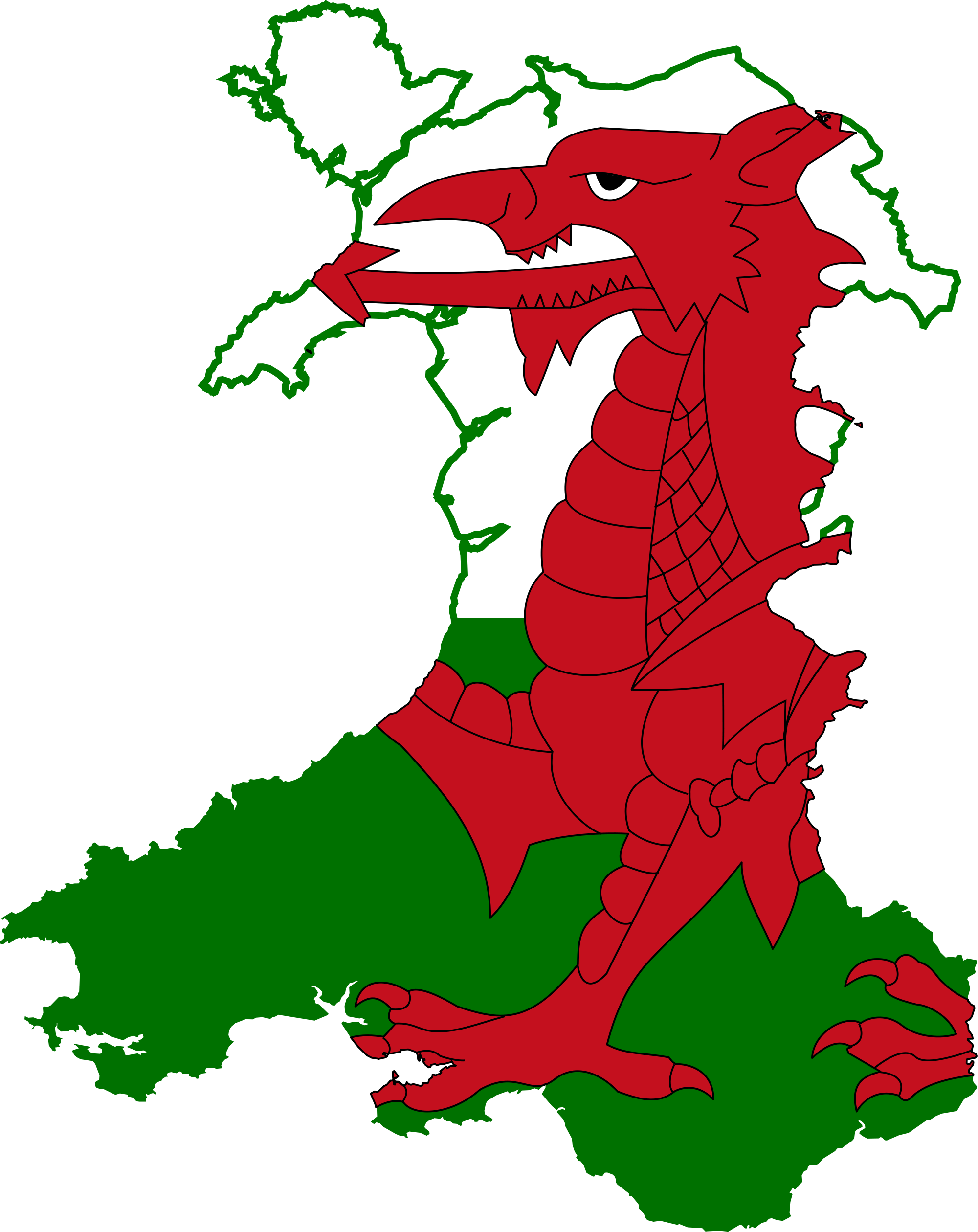 File flag of wales. Clipart map community