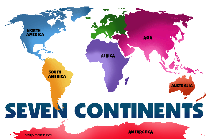 Clipart map continent. Earth has seven continents