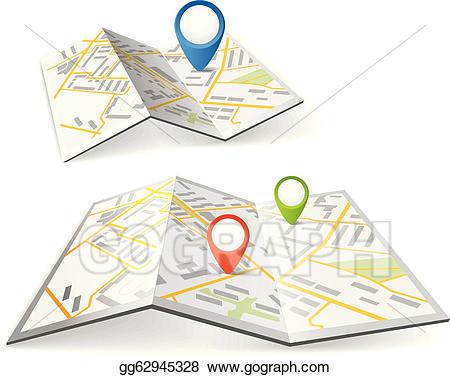 clipart map folded