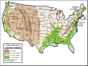 Clipart map geography map. Clip art us physical