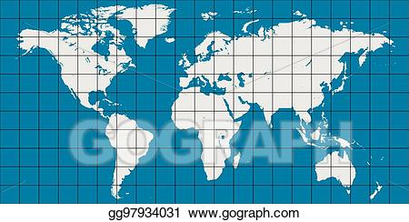 Vector stock world with. Clipart map grid map