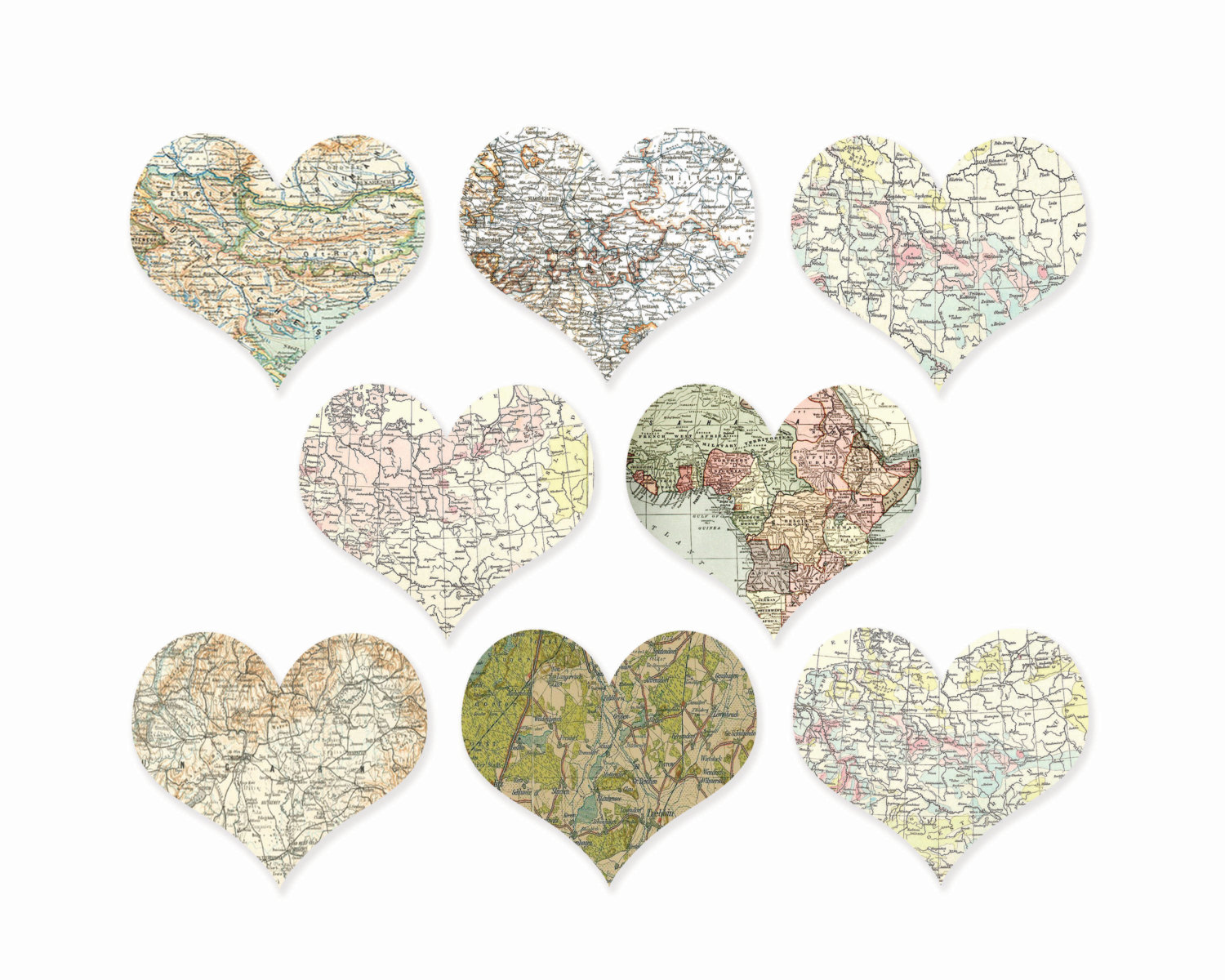 map clipart heart