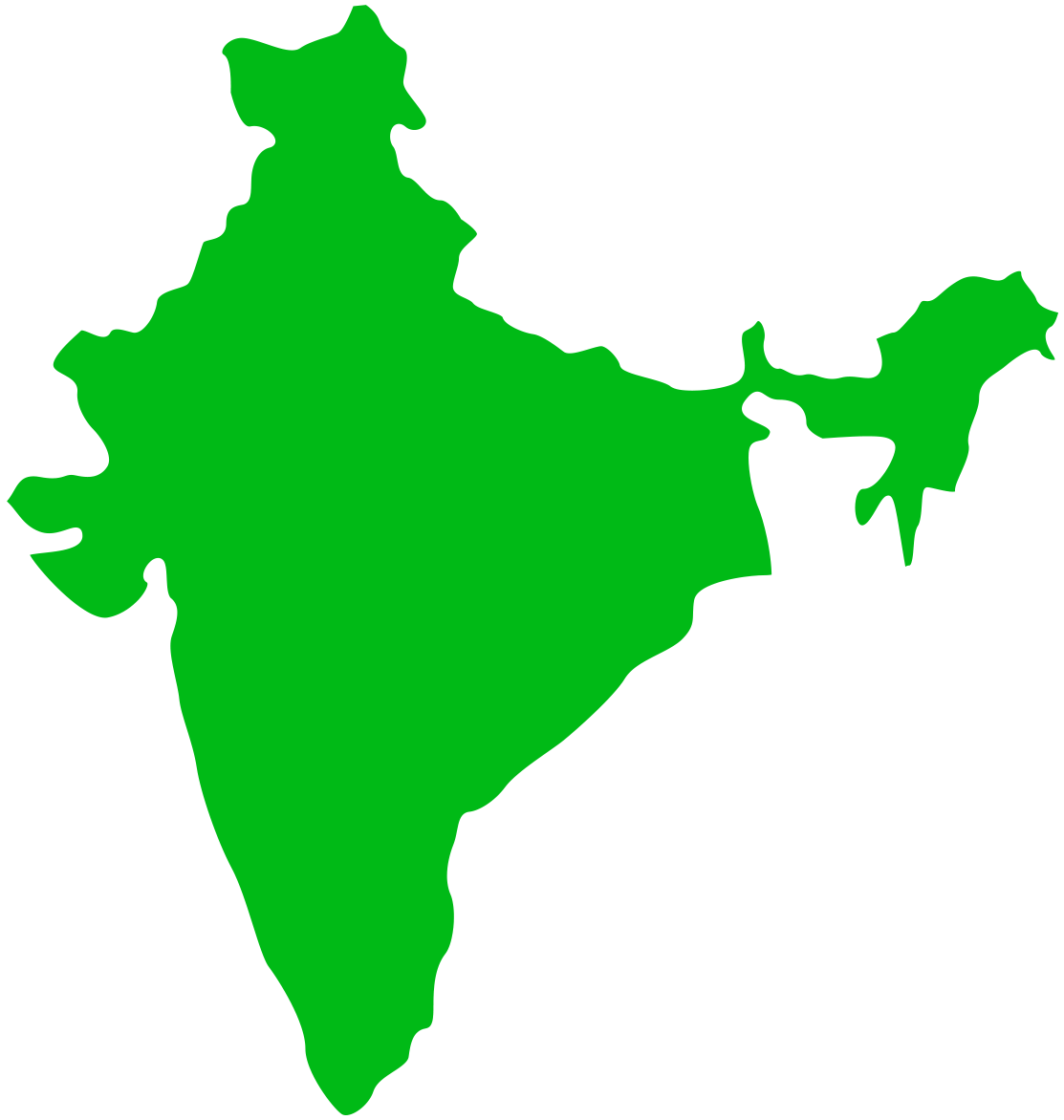 india clipart map