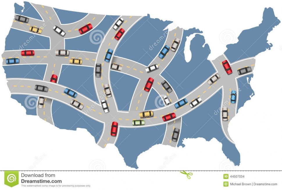 clipart map map road us