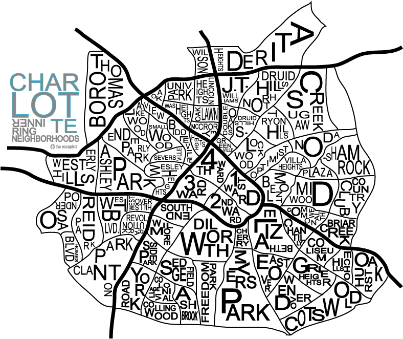 Clipart map neighborhood. Charlotte neighborhoods bnhspine com