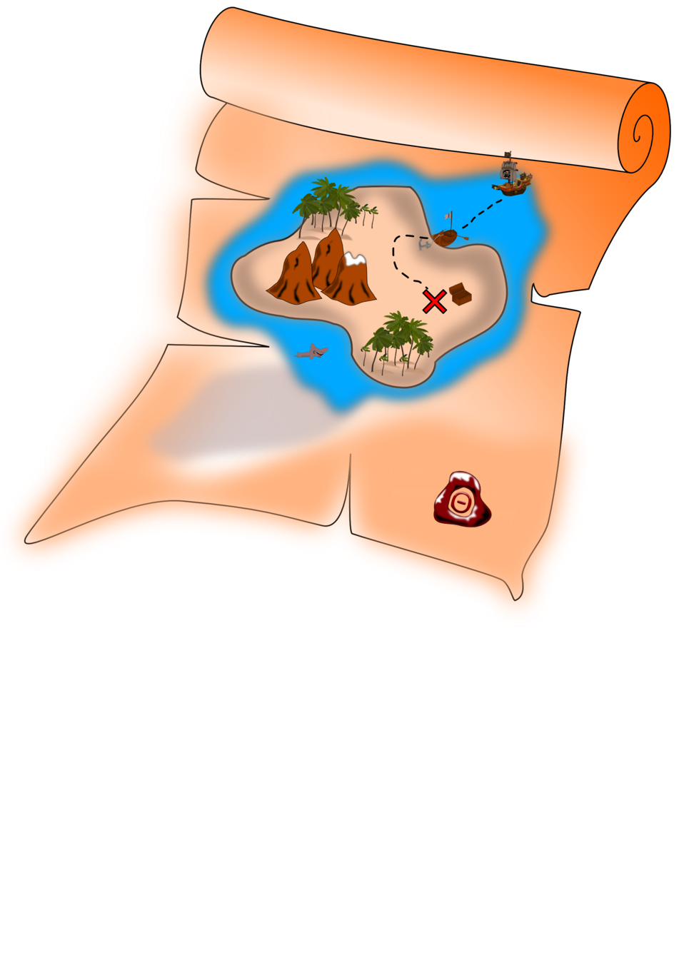 clipart map pirate map