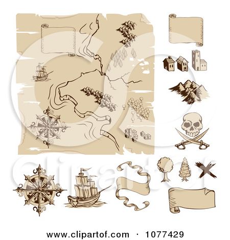 map clipart themed