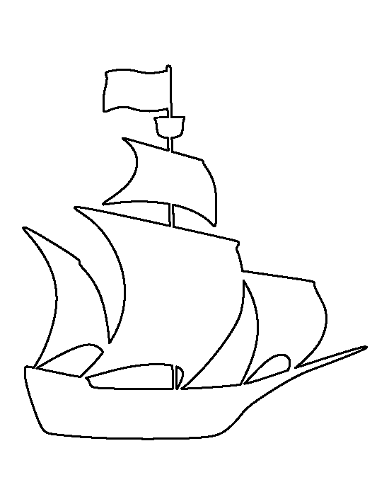 outline clipart ship