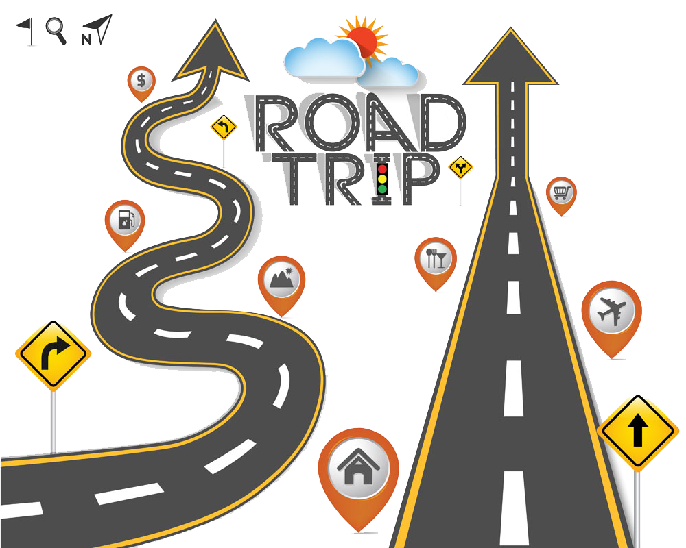 road trip map clipart