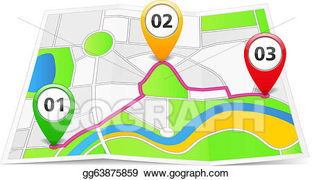 clipart map route map