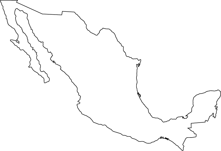 Limited outline of mexico. Map clipart terrain