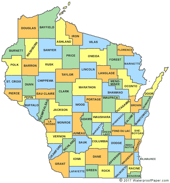 Printable wisconsin maps state. Clipart map town