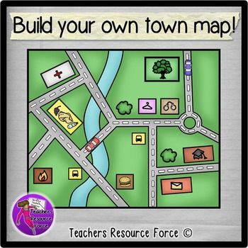 clipart map town plan