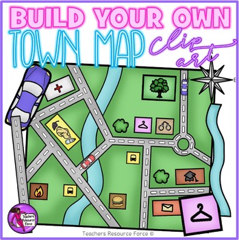 clipart map town plan