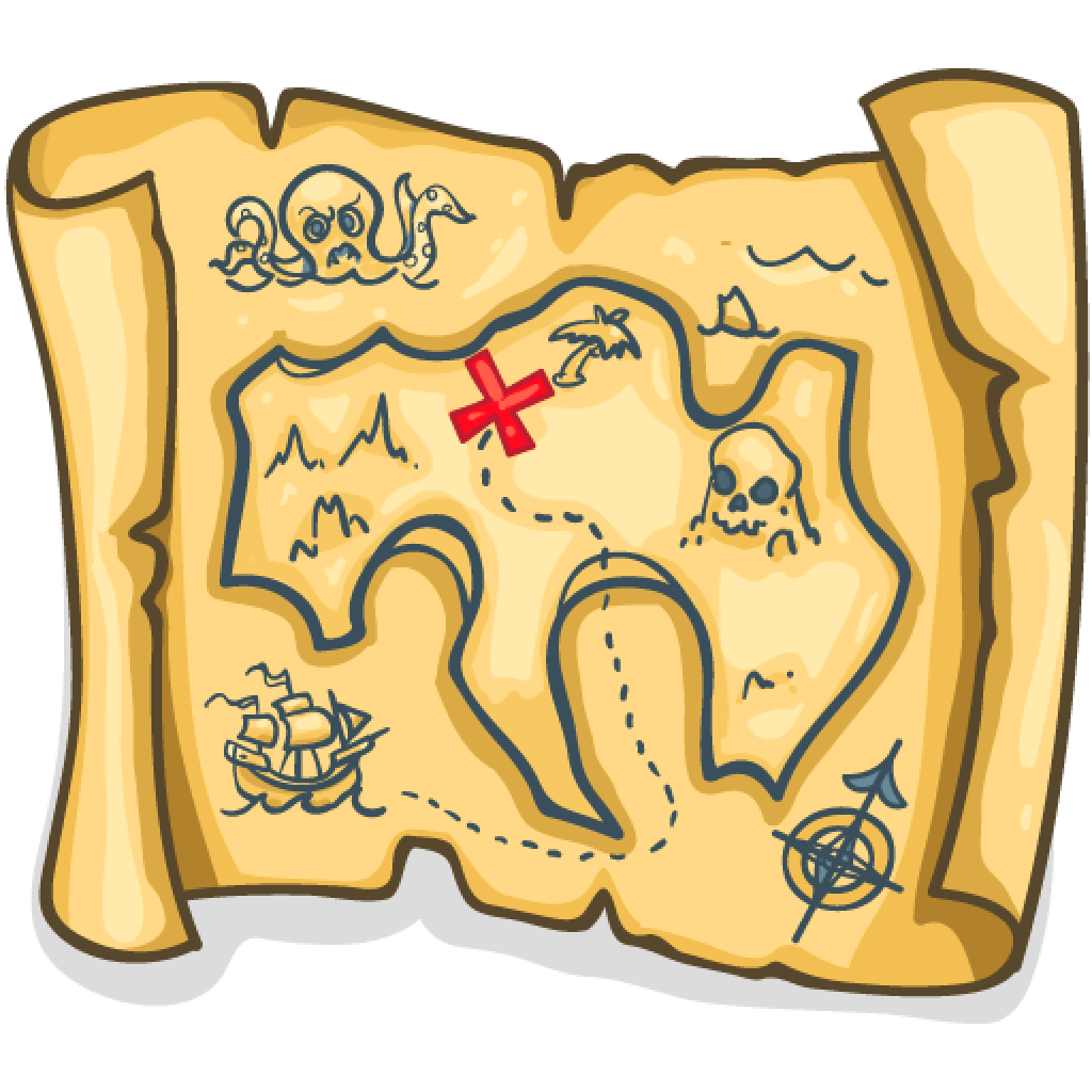 clipart map trasure