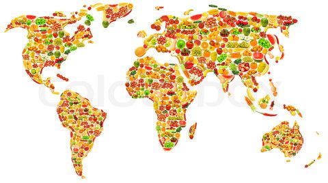 clipart map world food