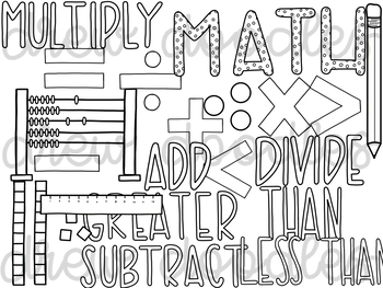 clipart math doodle