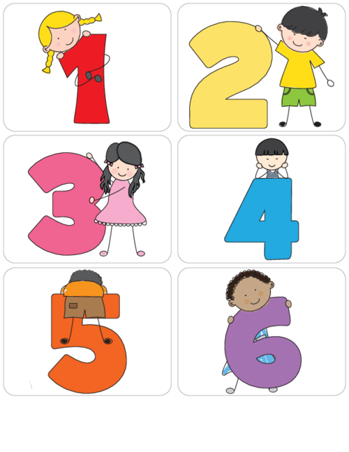 Kid s learning numbers. Clipart math flashcard