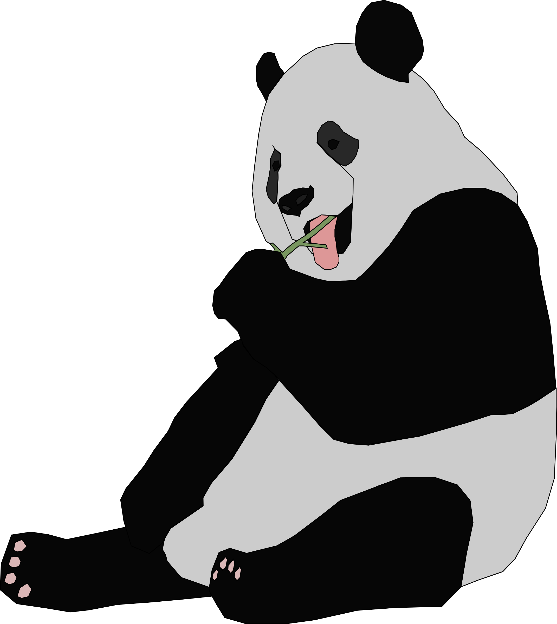 clipart panda outline clipart