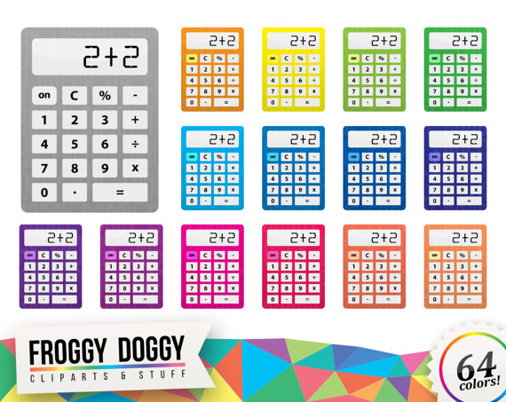 Calculator classroom office . Clipart math scrapbook