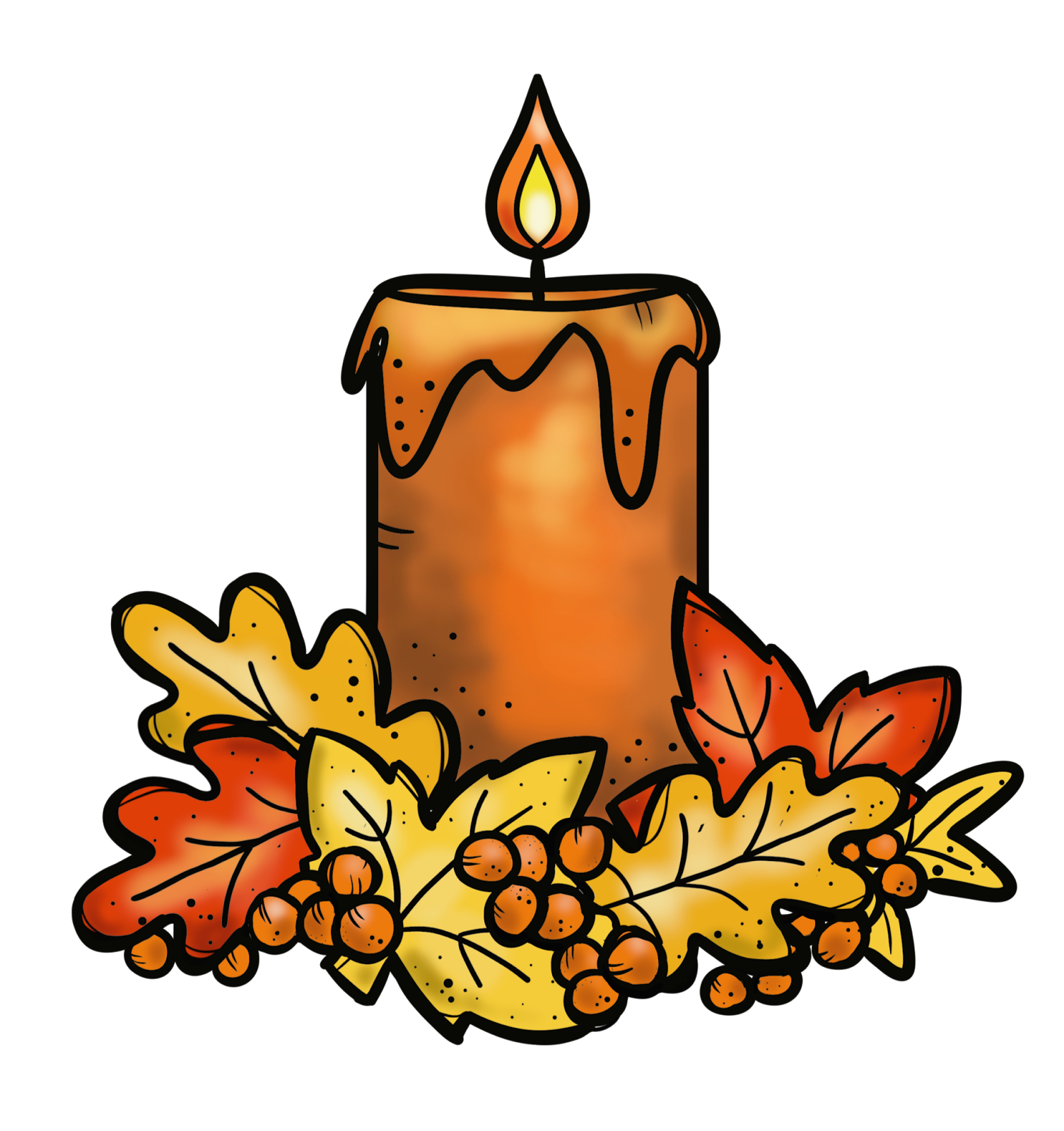 clipart thanksgiving candle
