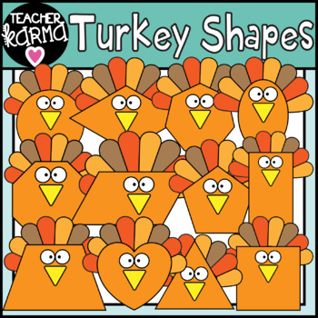 Clipart turkey shape. Shapes math for thanksgiving