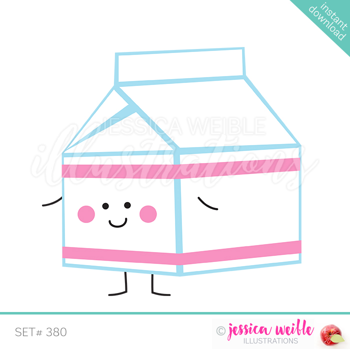 Carton character . Milk clipart cute
