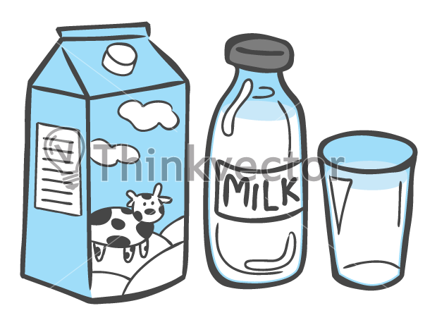 Milk clipart doodle. Set of think vector