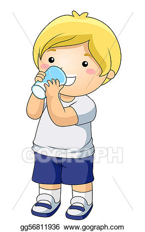 Clipart milk kid. Stock illustration drinking 