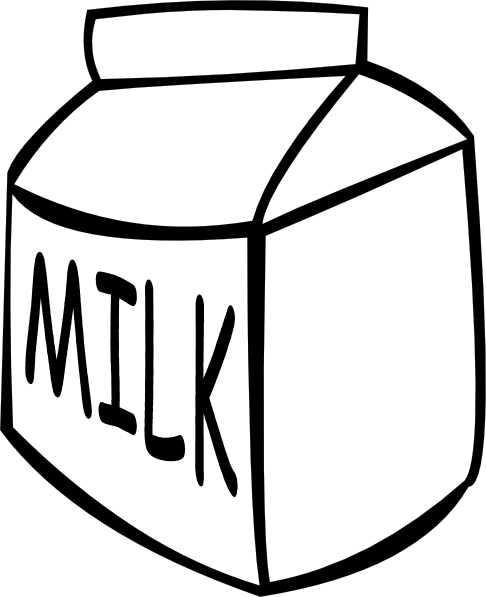 B and w clip. Milk clipart outline