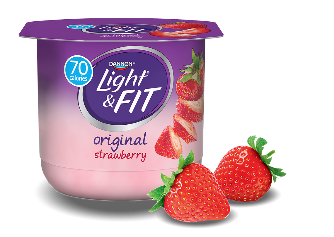 Strawberry nonfat light fit. Yogurt clipart cute
