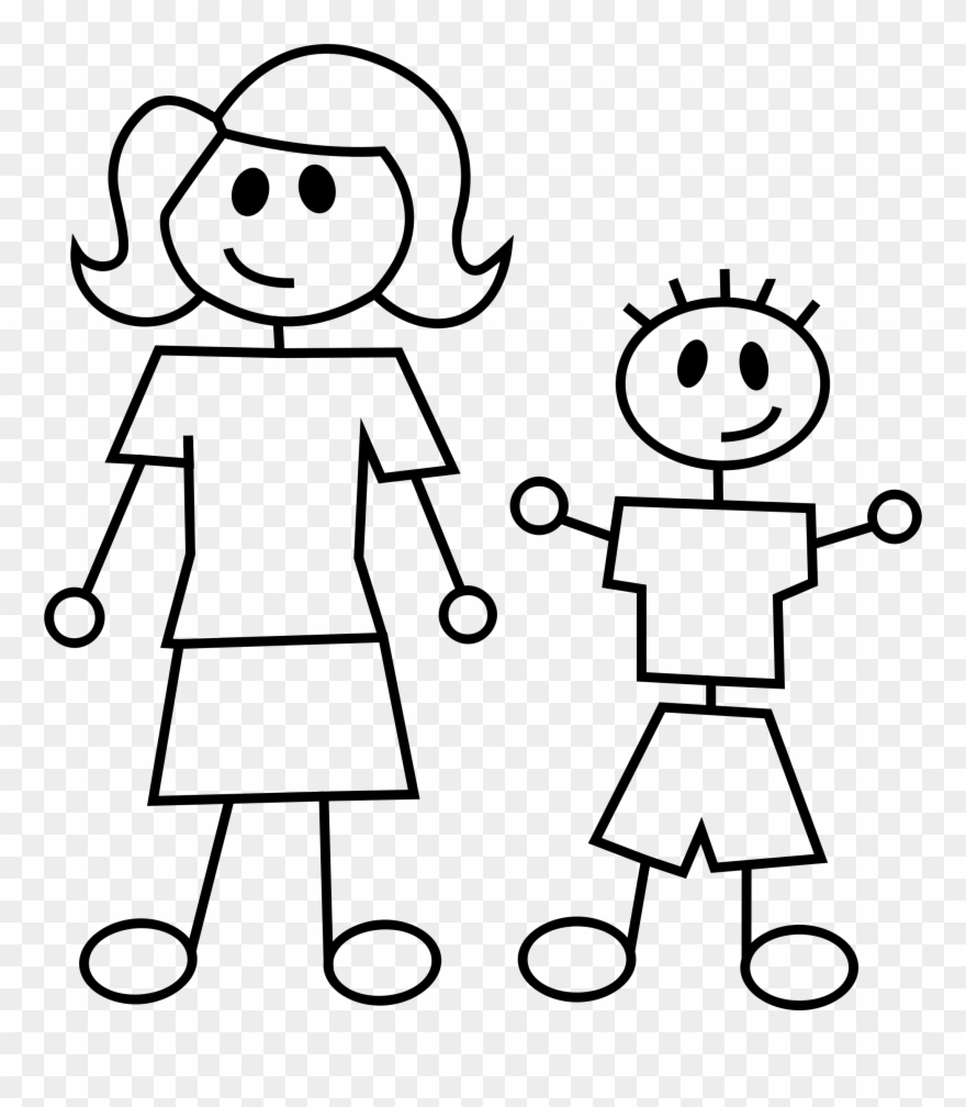 mom clipart black and white