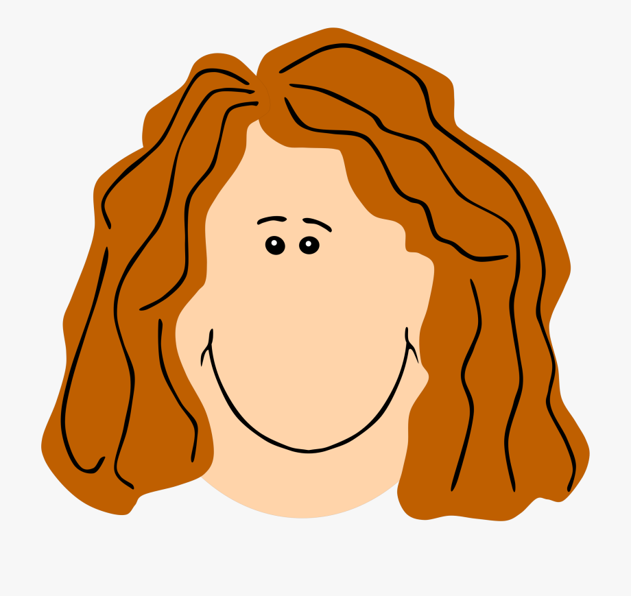 Mom face ginger brown. Hair clipart woman's hair