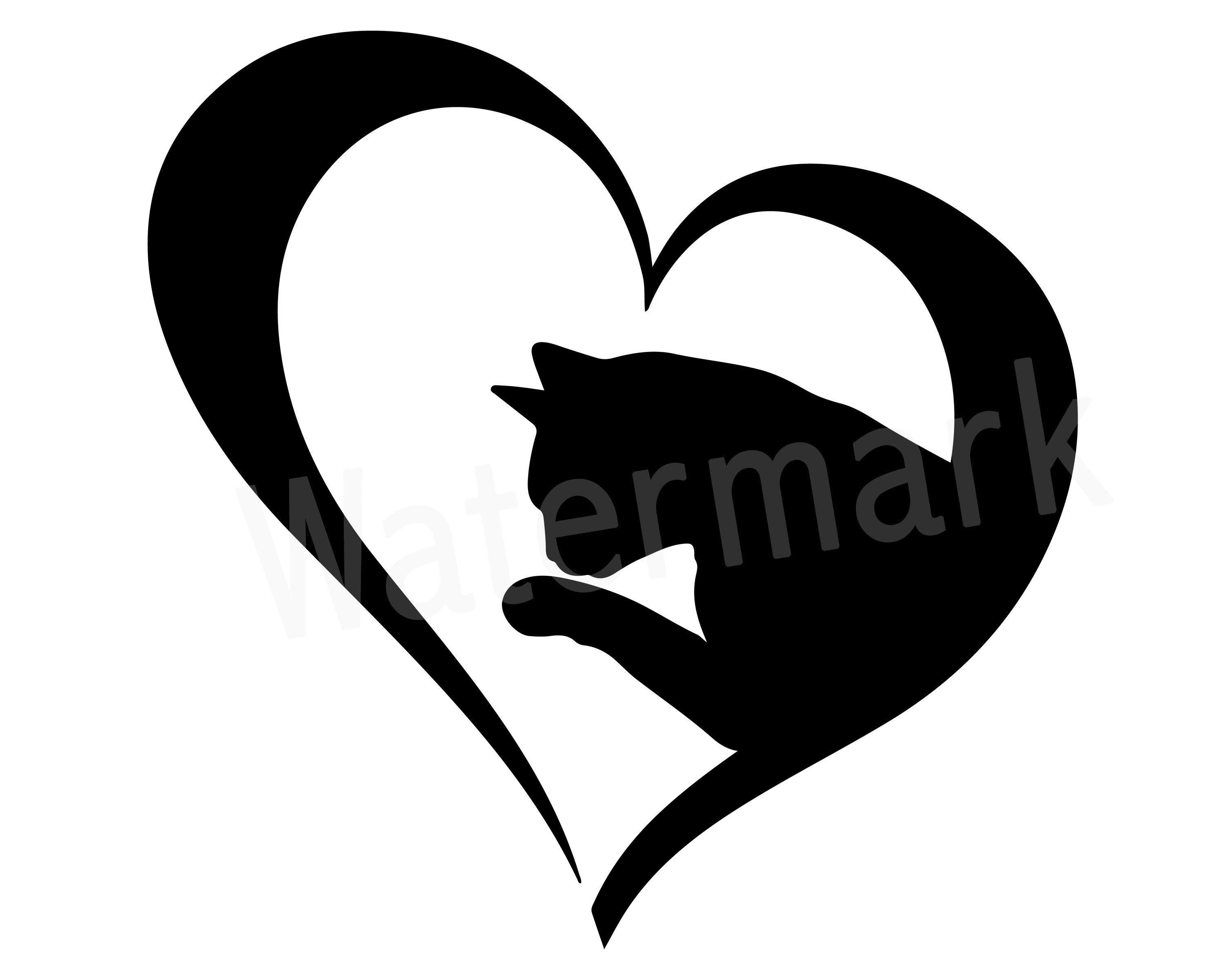 Cat lover svg love. Kittens clipart heart