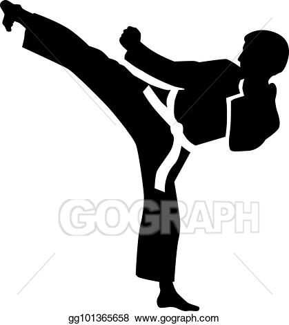 karate clipart kicked