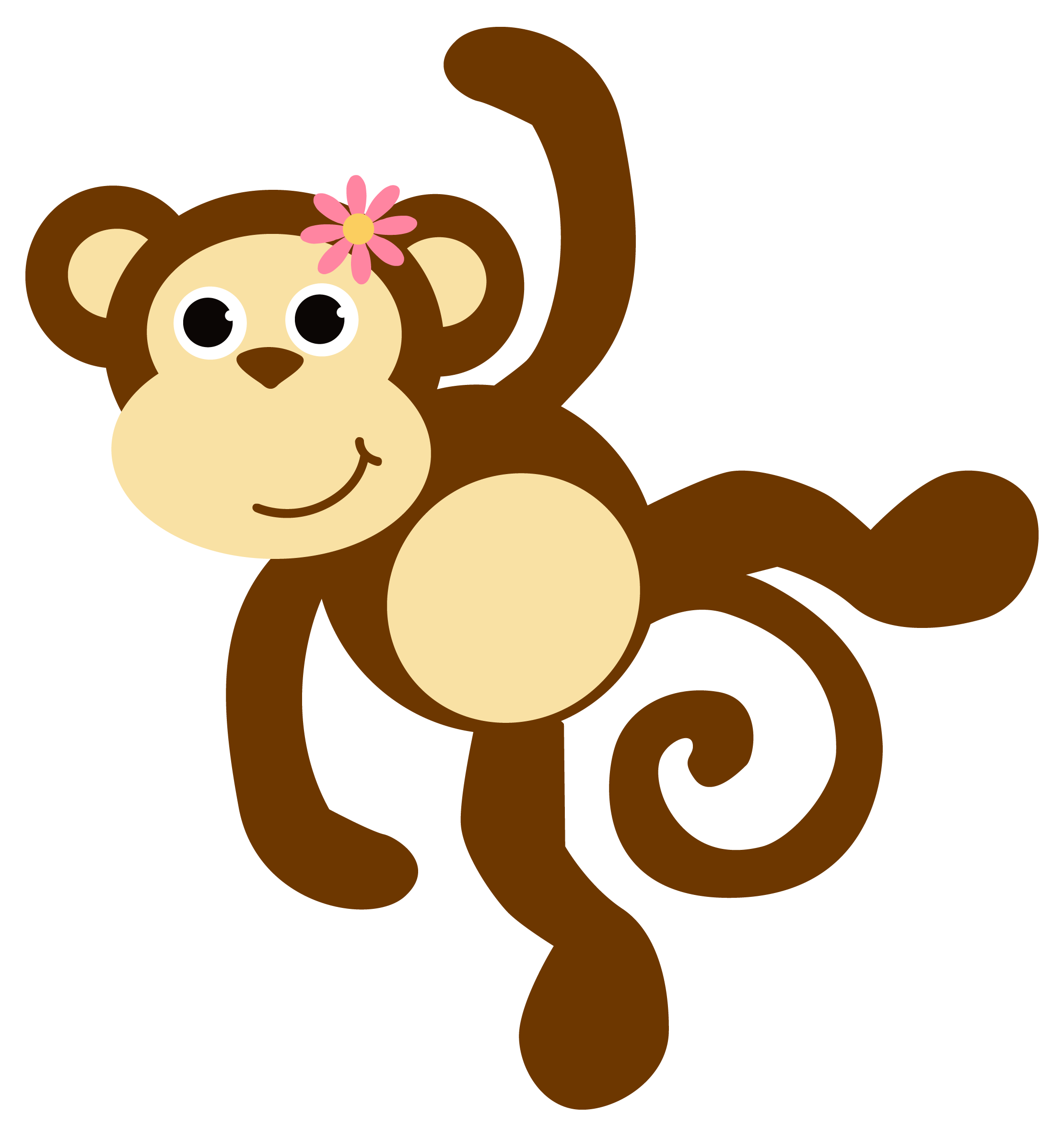 girl clipart monkey