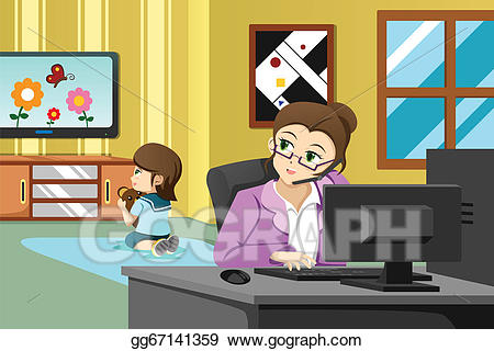 mom clipart office