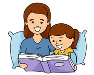 clipart reading mom baby
