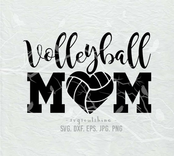 Svg file silhouette cutting. Mom clipart volleyball