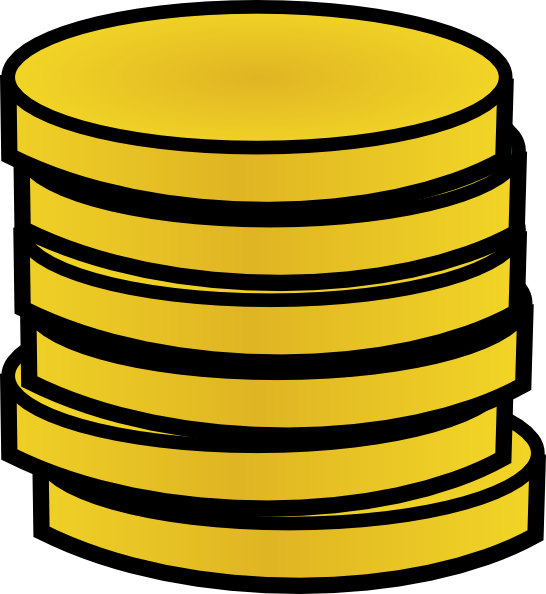 Clipart money coin. Gold coins in a