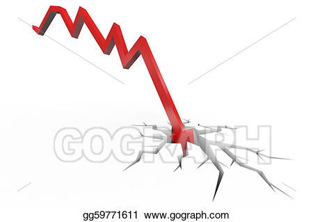 Stock illustration red arrow. Clipart money crisis