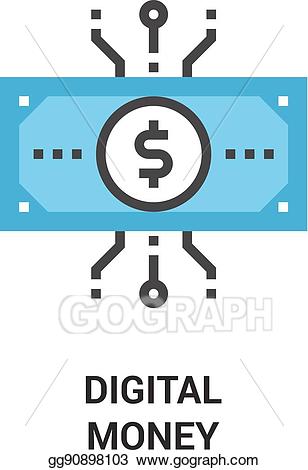 Vector art icon concept. Money clipart digital