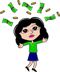 money clipart woman