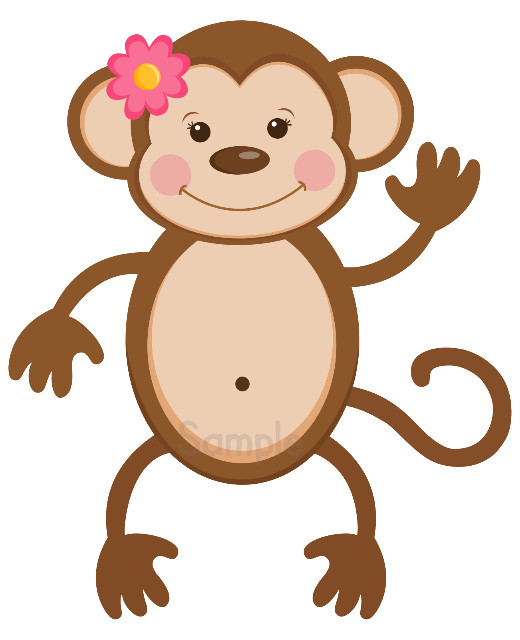 clipart monkey baby girl