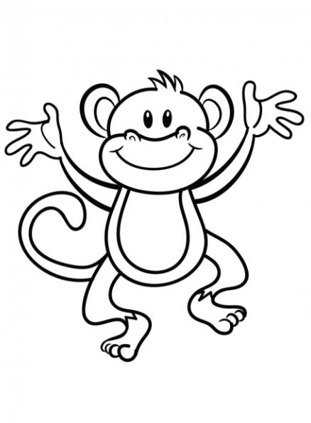 monkey clipart black and white