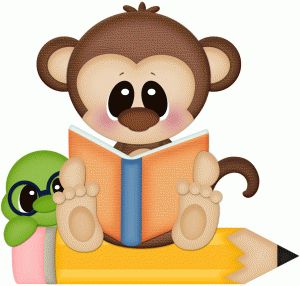 clipart monkey book