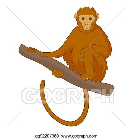 Sitting on a icon. Clipart monkey branch
