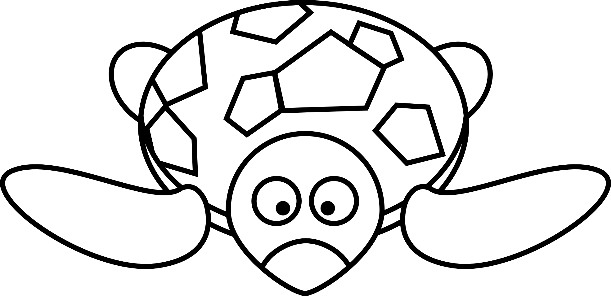 Caricature black and white. Clipart walking tortoise